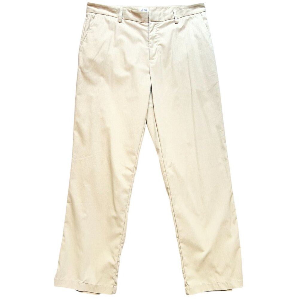 Adidas Men's Straight Leg Dress Pants Flat Front Size 36x32 Light Beige Solid